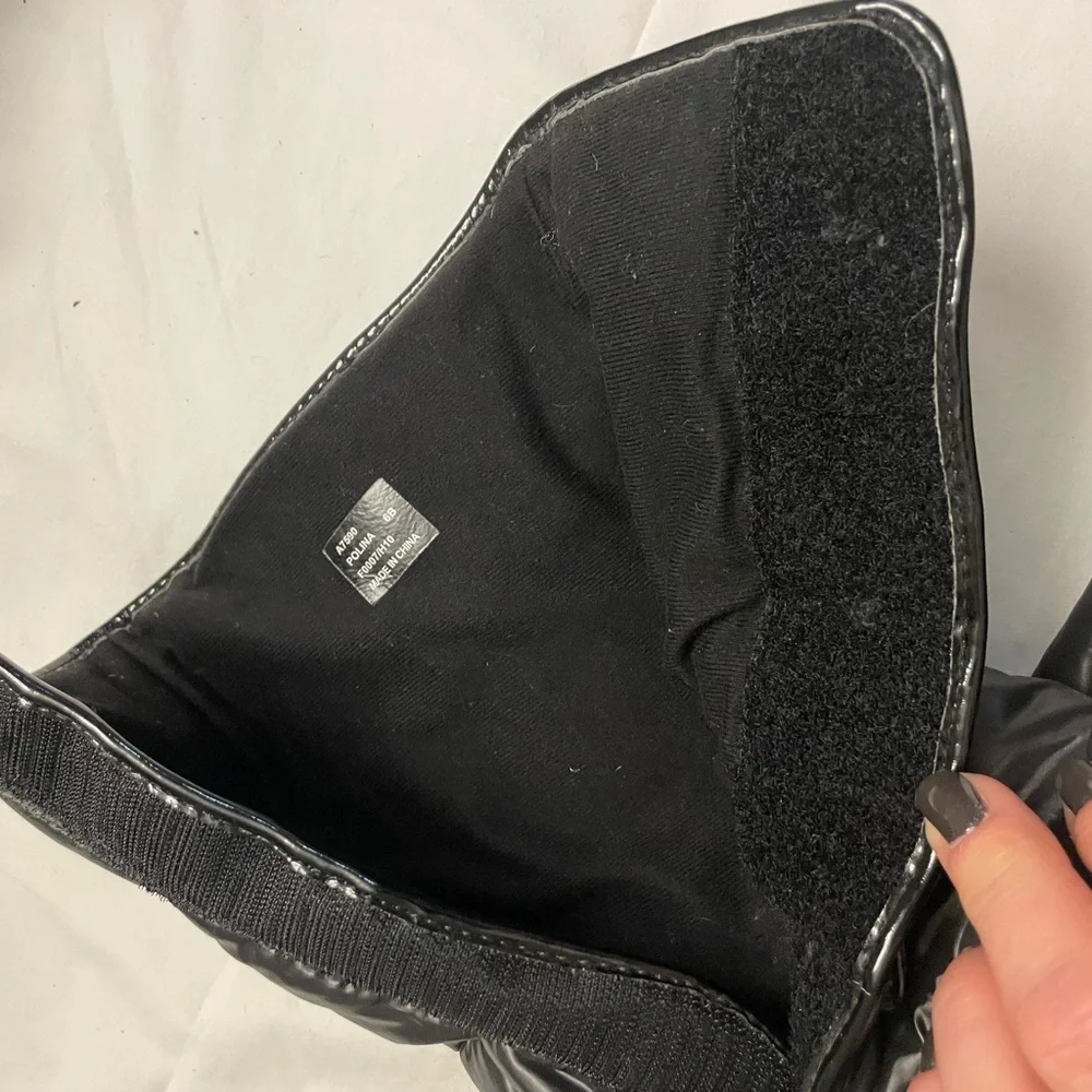 COACH POLINA BLACK NYLON PUFFER BOOTS SIZE 6B